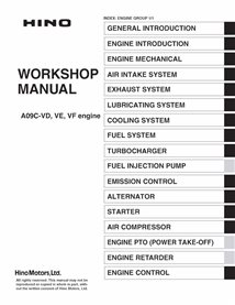 HINO A09C-VD, VE, VF engine pdf workshop manual 