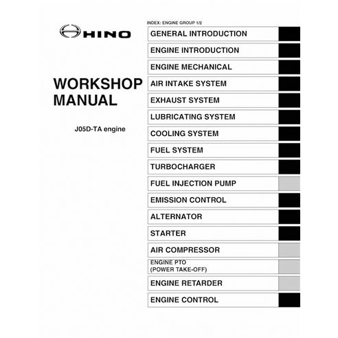 HINO J05D-TA engine pdf workshop manual 