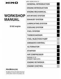HINO-S5-YE13E01A-WM Manuel d'atelier du moteur HINO E13C au format PDF
