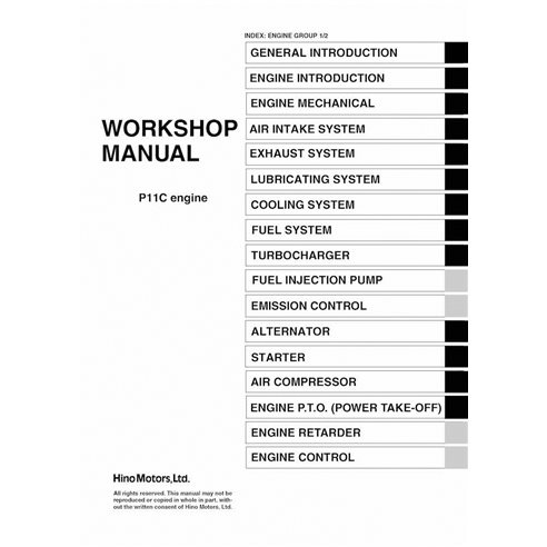 HINO P11C engine pdf workshop manual 