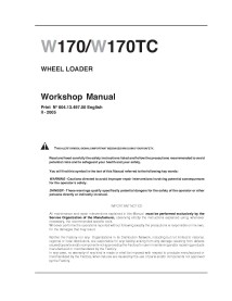 Manual de taller de la cargadora de ruedas New Holland W170 / W170TC - New Holland Construcción manuales - NH-6041349700