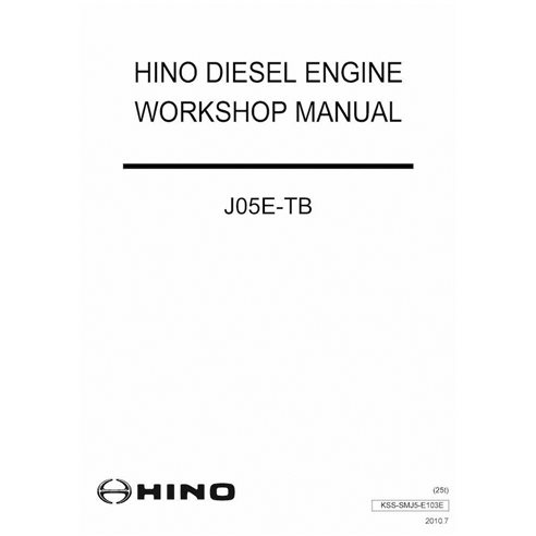 HINO J05E-TB engine pdf workshop manual 