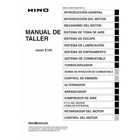 HINO E13C engine pdf workshop manual ES