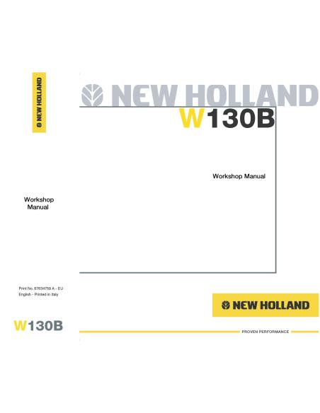 New Holland W130B wheel loader workshop manual - New Holland Construction manuals - NH-87634759A