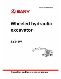 Sany 215W hydraulic excavator pdf operation and maintenance manual 