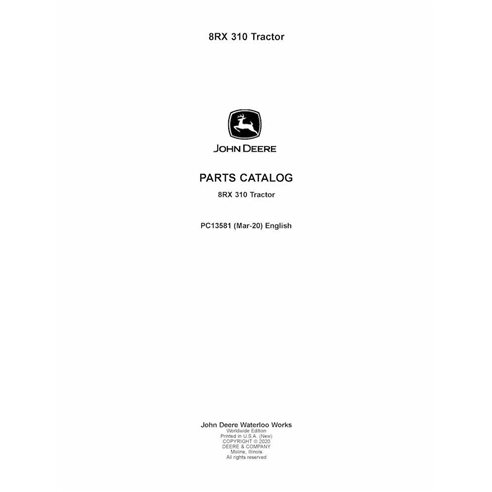 JD-PC13581-MAR20 John Deere 8RX 310 tractor parts catalog (PC13581)
