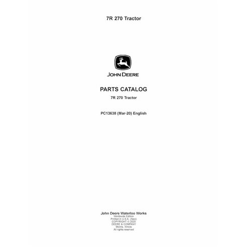 JD-PC13638-MAR20 John Deere 7R 270 tractor pdf parts catalog