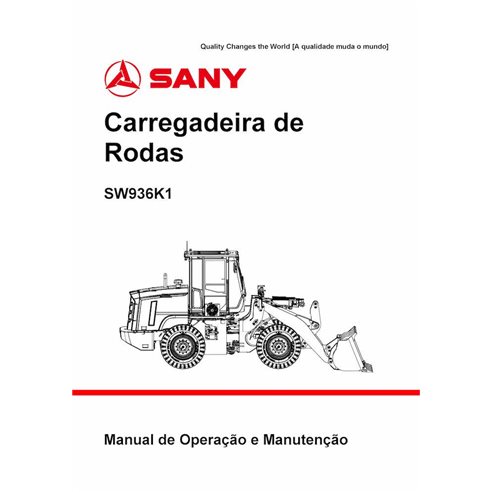 Sany SW936K1 wheel loader pdf operation and maintenance manual PT