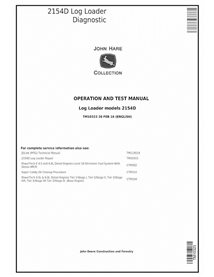 TM10323 John Deere 2154D log loader operation and test technical manual (TM10323)