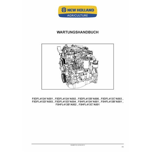 New Holland F5DFL413X-, F5HFL413 engine pdf service manual DE