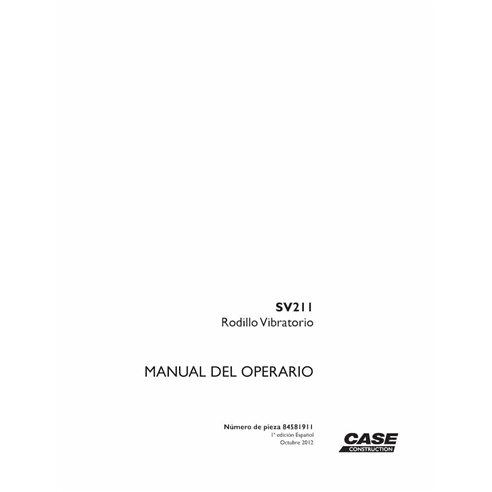 Case SV211 vibratory roller pdf operator's manual ES