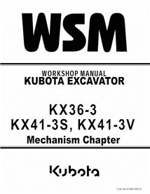 Kubota KX36-3, KX41-3S, KX41-3V excavator pdf workshop service manual 