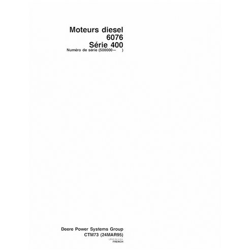 John Deere 6076 diesel 400 Series engine pdf technical manual FR