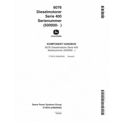 John Deere 6076 diesel 400 Series engine pdf technical manual FI