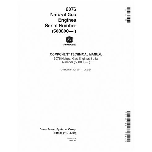 John Deere 7.6l 6076 Natural Gas engine pdf technical manual 