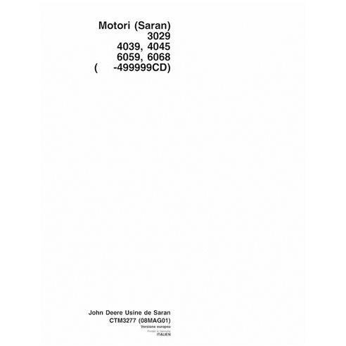 John Deere Series 300 - 3029, 4039, 4045, 6059, 606 engine pdf technical manual IT