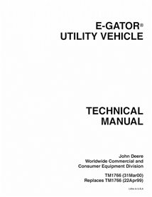 TM1766 John Deere E-Gator utility vehicle technical manual (TM1766)
