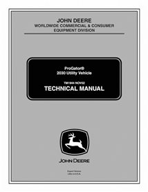TM1944 Manual técnico en formato PDF del vehículo utilitario John Deere 2020, 2030 ProGator