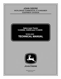 John Deere Sabre 1442GS, 1642HS, 14.542GS, 17.542HS lawn tractor pdf technical manual 