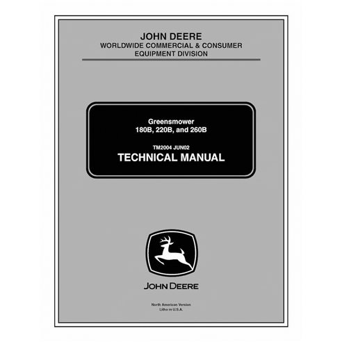 John Deere 180B, 220B, and 260B mower pdf technical manual 