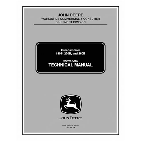 TM2004 John Deere 180B, 220B, and 260B mower pdf technical manual