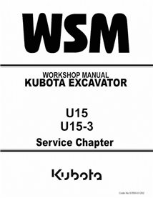 Kubota U15, U15-3 excavator workshop manual