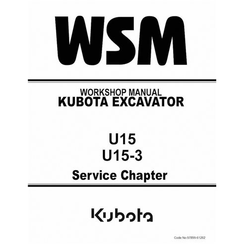 Kubota U15, U15-3 excavator workshop manual