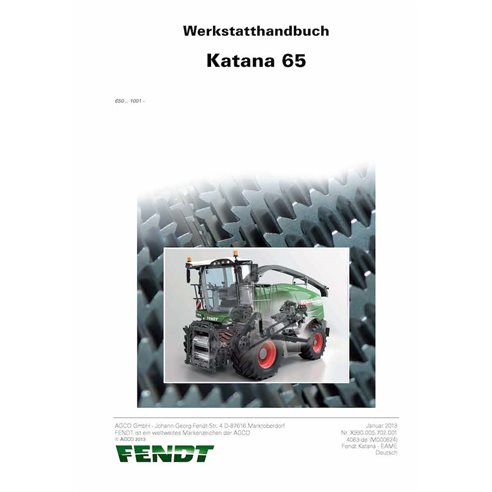 Fendt Katana 65 forage harvester pdf service manual DE