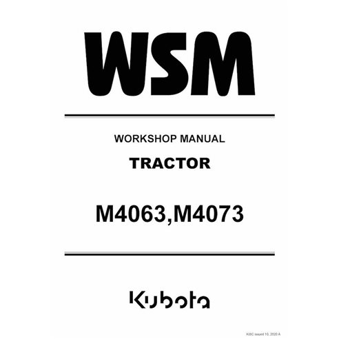 KUBOTA-9Y111-23411-WSM Manuel d'atelier PDF pour tracteur Kubota M4063, M4073