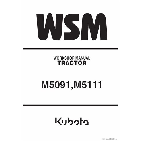 KUBOTA-9Y111-16112-WSM Manuel d'atelier PDF pour tracteur Kubota M5091, M5111