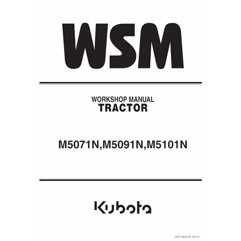 KUBOTA-9Y111-16271-WSM Manuel d'atelier PDF pour tracteur Kubota M5071N, M5091N, M5101N