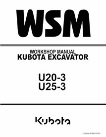 Kubota U20-3, U25-3 excavator pdf workshop manual 