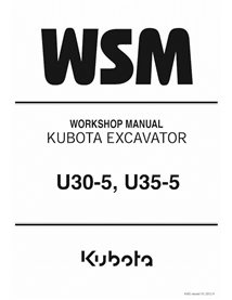 Kubota U30-5, U35-5 excavator pdf workshop manual 