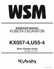 Kubota KX057-4, U55-4 excavator pdf workshop manual 