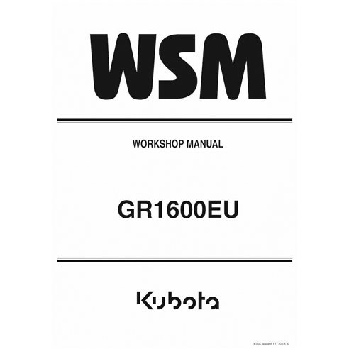 KUBOTA-9Y111-05953-WSM Manuel d'atelier PDF du tracteur à gazon Kubota GR1600EU