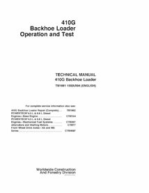 TM1881-MAR04 John Deere 410G backhoe loader operation and test technical manual (TM1881)