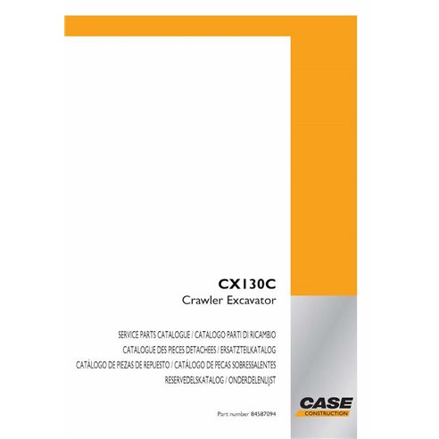 Case CX130C excavator pdf parts catalog 