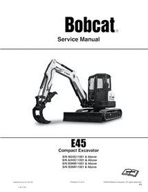 Bobcat E45 compact excavator pdf service manual 