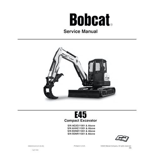 Bobcat E45 compact excavator pdf service manual 