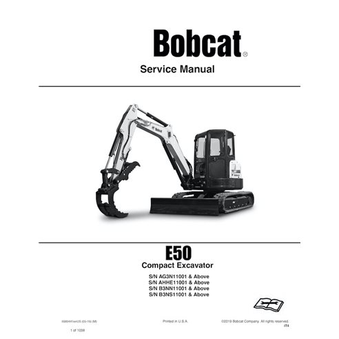 Bobcat E50 compact excavator pdf service manual 