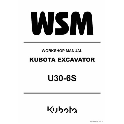 KUBOTA-RY921-30320-WSM Manual de oficina em PDF da escavadeira Kubota U30-6S