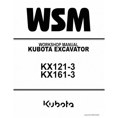KUBOTA-97899-60550-WSM Manual de oficina em PDF da escavadeira Kubota KX121-3, KX161-3