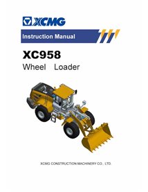 XCMG XC958 wheel loader pdf operation and maintenance manual 