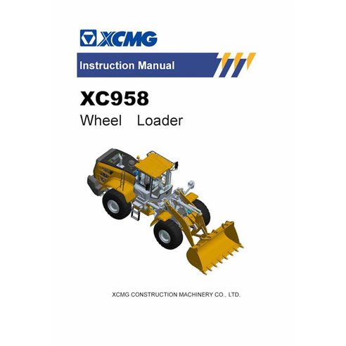 XCMG XC958 wheel loader pdf operation and maintenance manual 