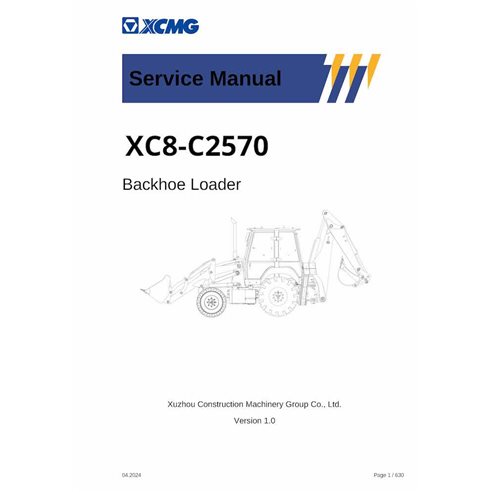 XCMG XC8-C2570 backhoe loader pdf service manual 