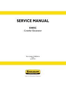 New Holland E485C crawler excavator service manual - New Holland Construction manuals - NH-47483341A