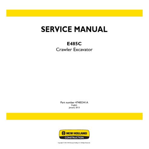 Manual de serviço da escavadeira de esteira New Holland E485C - Construção New Holland manuais - NH-47483341A