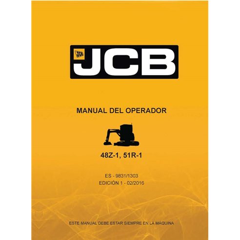 JCB 48Z-1, 51R-1 compact excavator pdf operator's manual ES