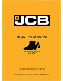 JCB 1CX, 1CXT backhoe loader pdf operator's manual ES