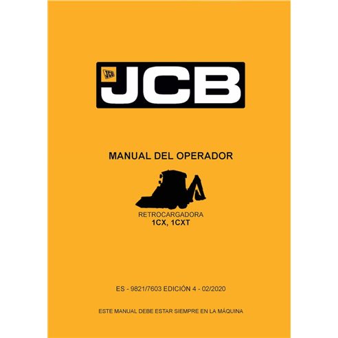 JCB 1CX, 1CXT backhoe loader pdf operator's manual ES